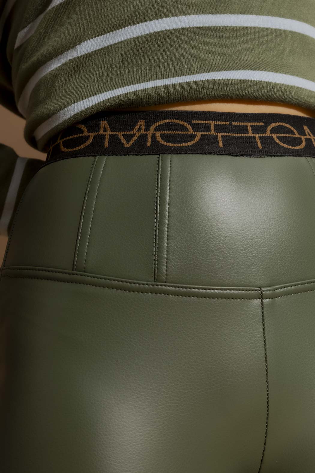 Olive Croc Coated Miracle Pant