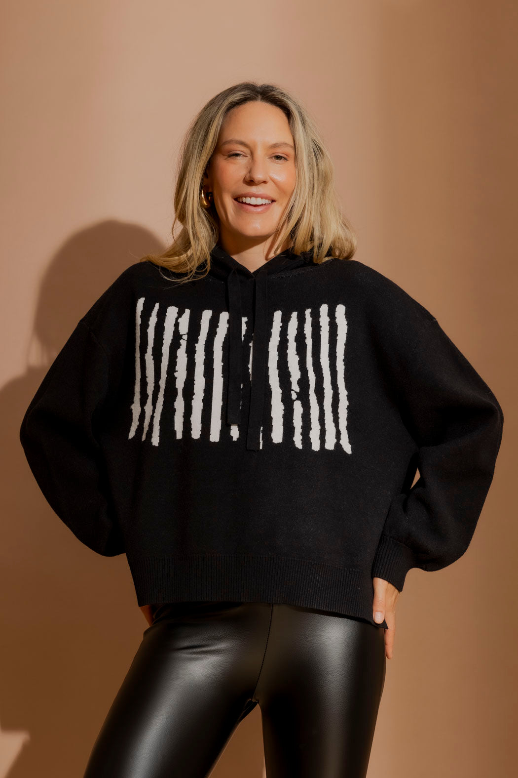 Black Lines Hoodie Black S