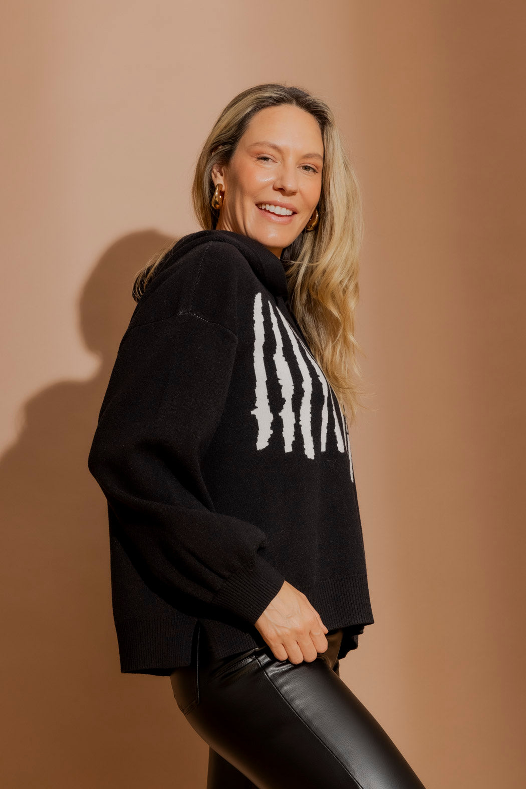 Black Lines Hoodie Black S