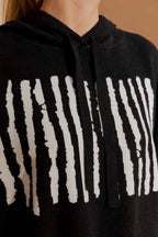 Black Lines Hoodie Black S