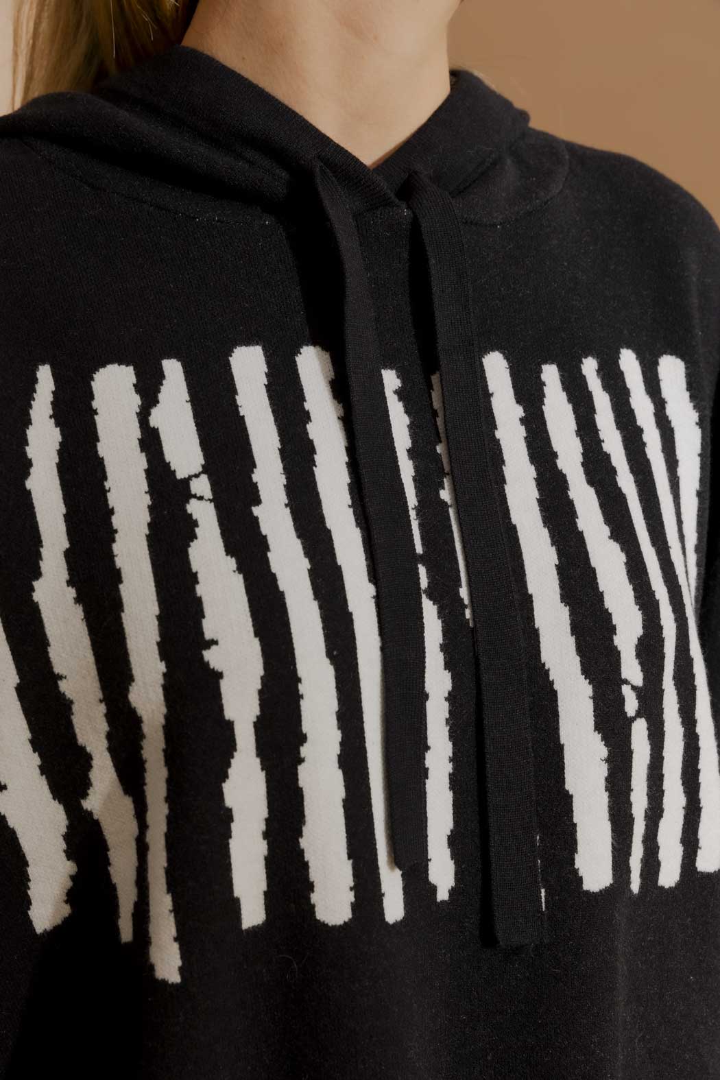 Black Lines Hoodie Black S