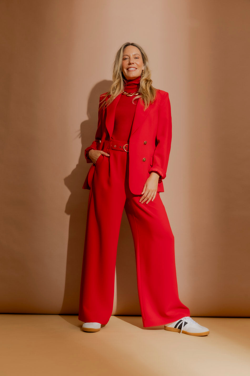 Red Euro Wide Leg Pant