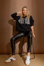 Black Croc Coated Miracle Pant