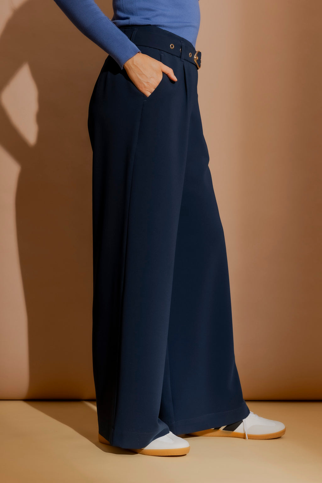 Navy Euro Wide Leg Pant