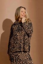 Beige Leopard Raglan Hoodie