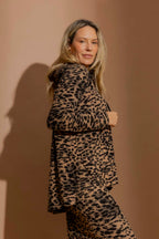 Beige Leopard Raglan Hoodie