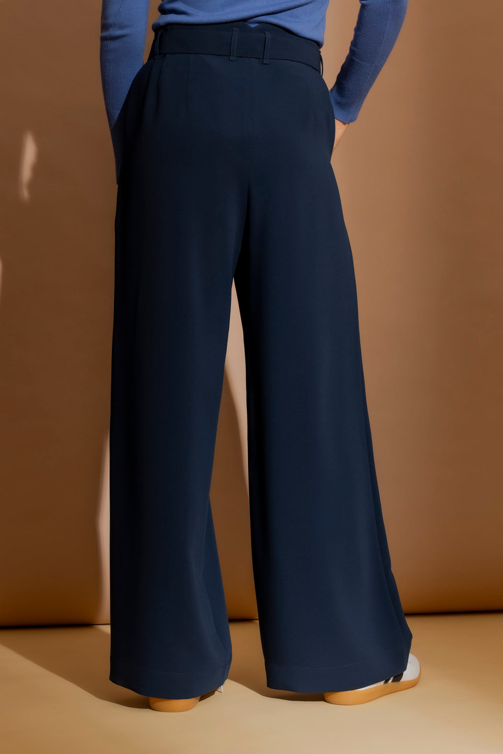 Navy Euro Wide Leg Pant