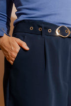 Navy Euro Wide Leg Pant