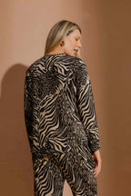 Metallic Animal Knit Top Animal