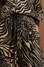 Metallic Animal Knit Lounge Pants Animal