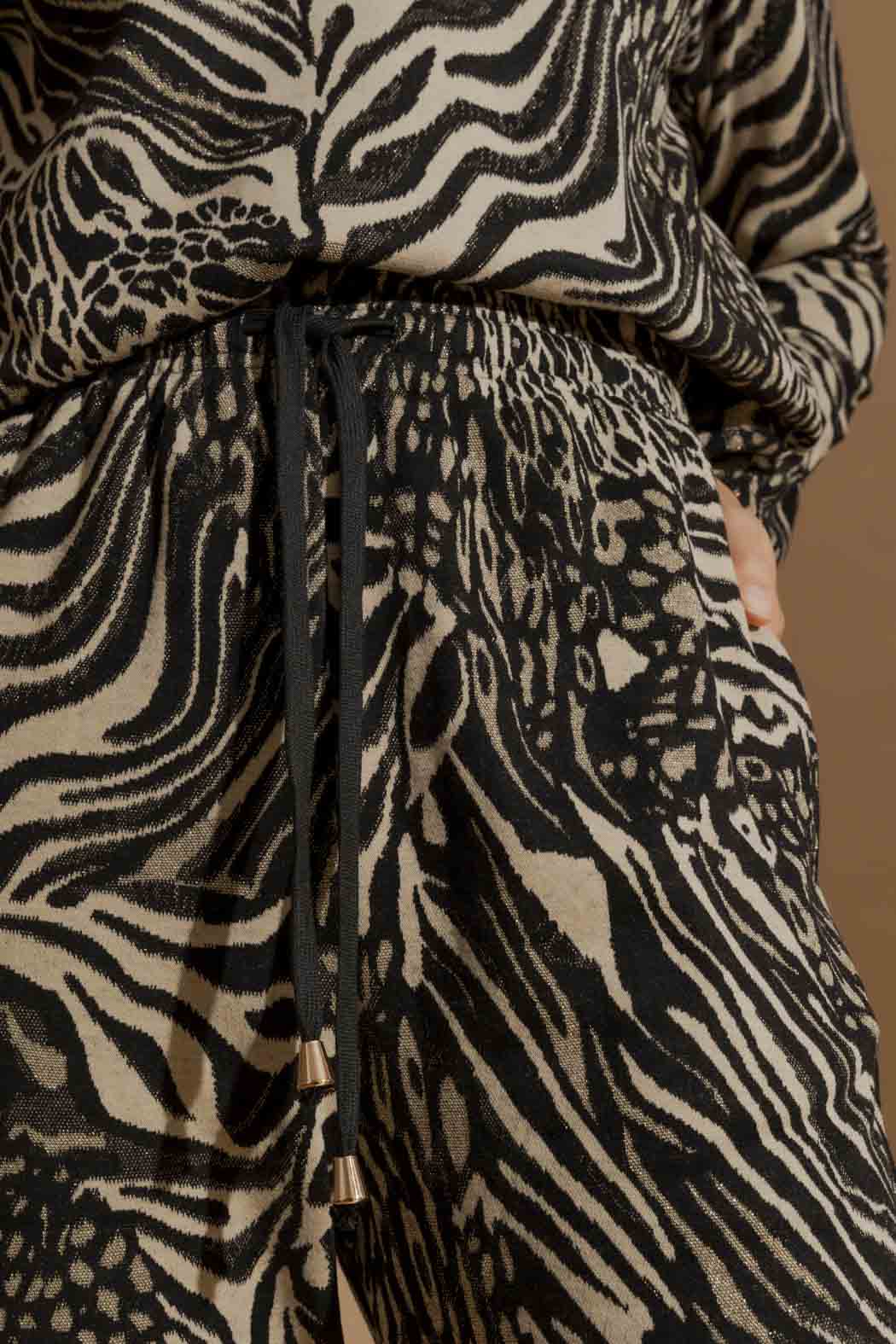 Metallic Animal Knit Lounge Pants Animal