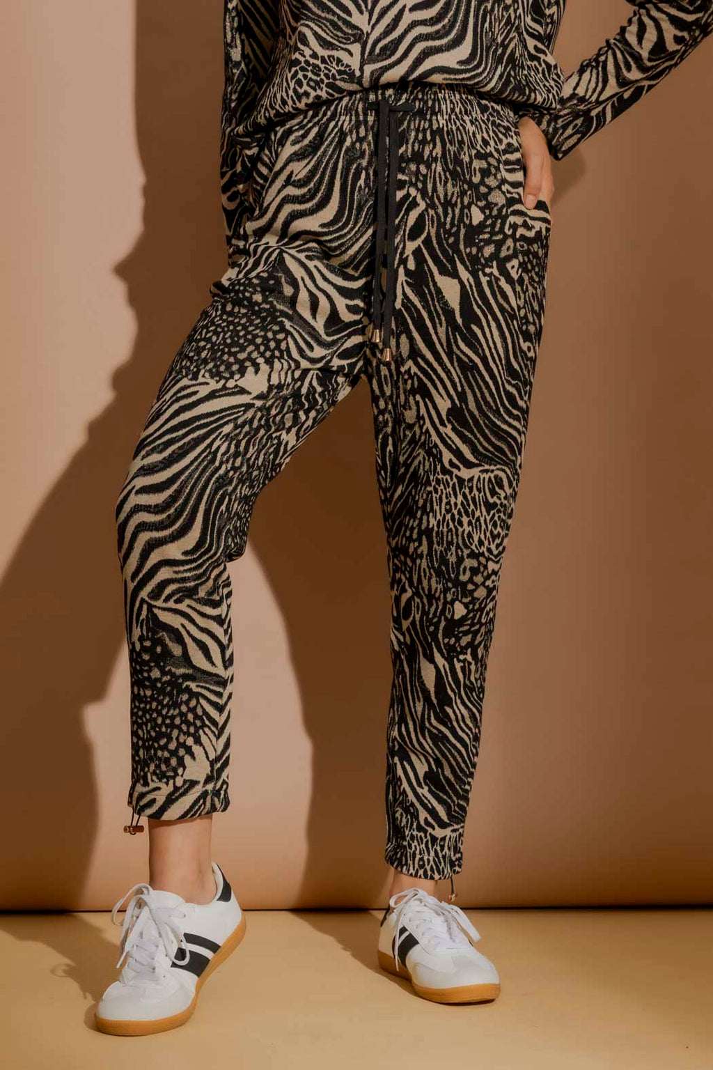 Metallic Animal Knit Lounge Pants Animal