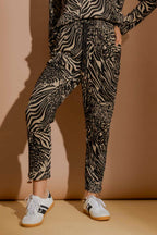 Metallic Animal Knit Lounge Pants Animal