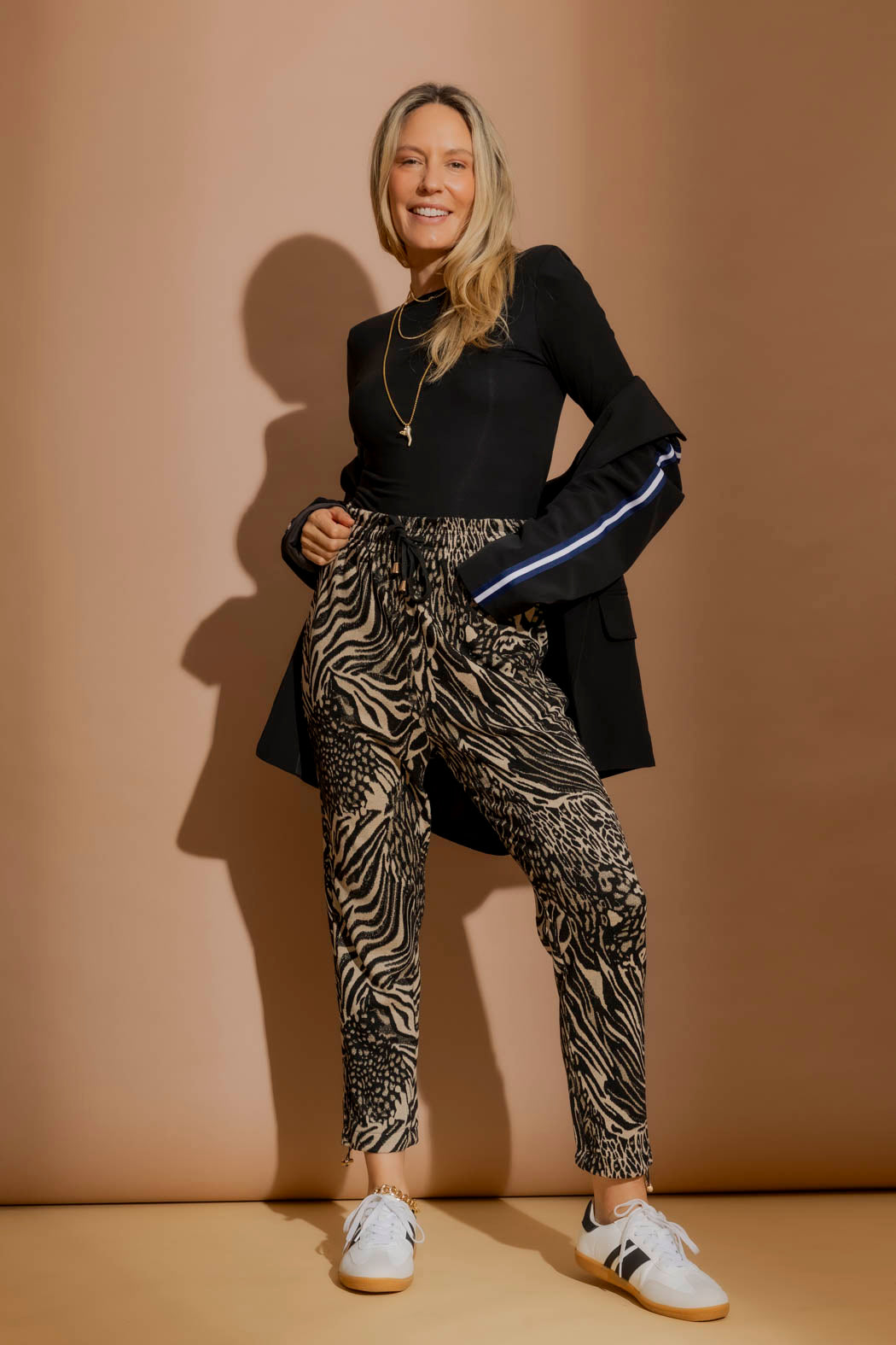 Metallic Animal Knit Lounge Pants Animal