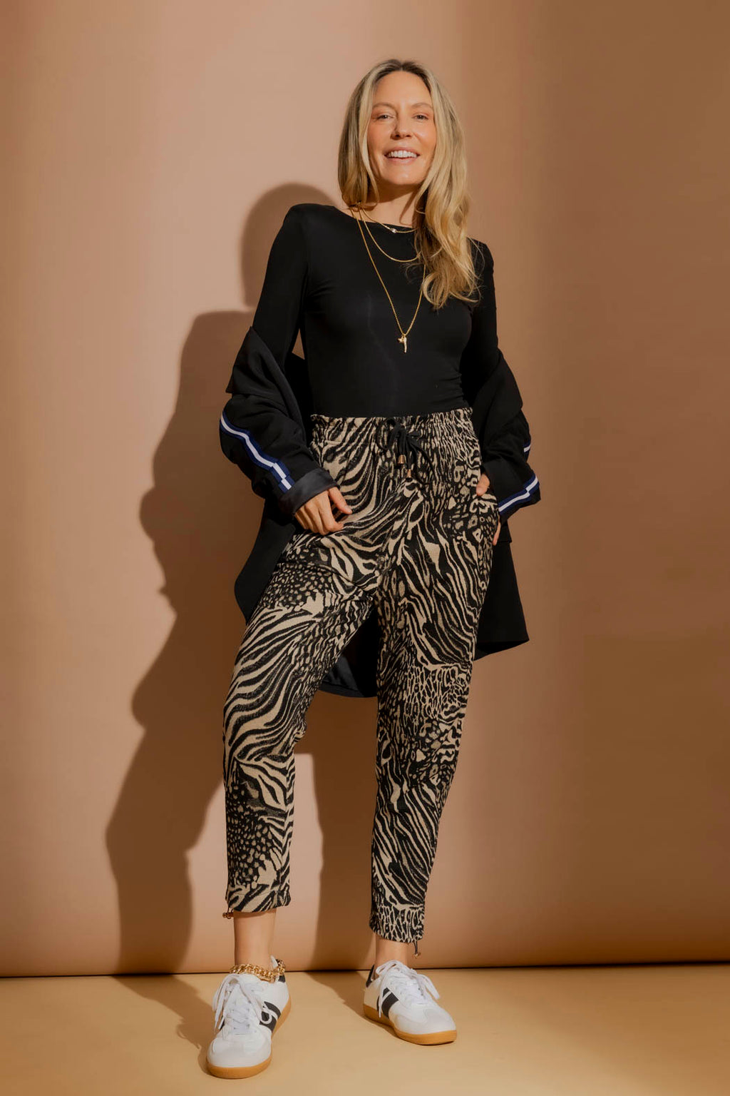 Black Tencel Long Sleeve Lust Top