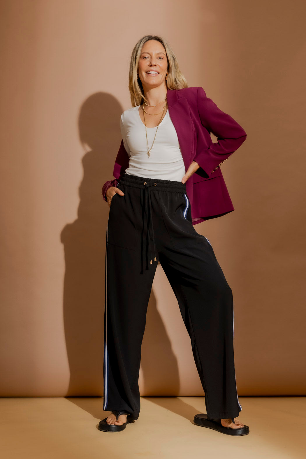 White Tencel Long Sleeve Lust Top