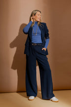 Navy Euro Wide Leg Pant