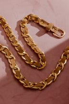 Tan/Gold Suede Chain Belt Tan/Gold S/M
