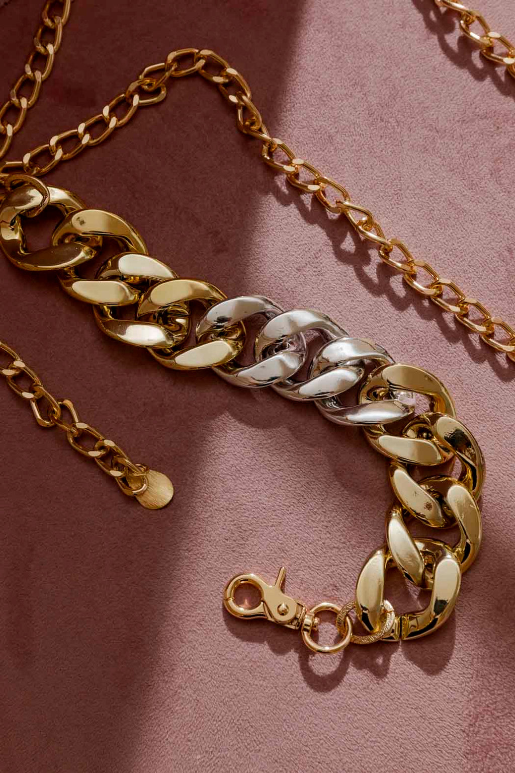 Gold/Silver Resin Chain Belt Gold/Silver O/S