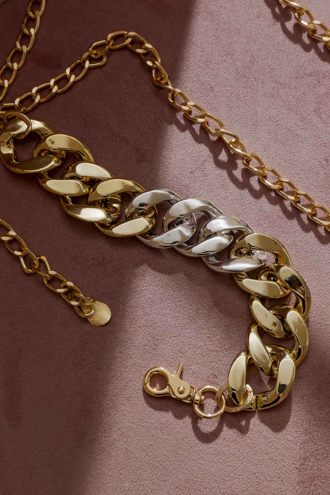 Gold/Silver Resin Chain Belt Gold/Silver O/S