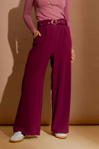 Raspberry Euro Wide Leg Pant