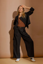 Black Euro Barrel Cargo Pant