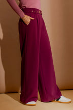 Raspberry Euro Wide Leg Pant