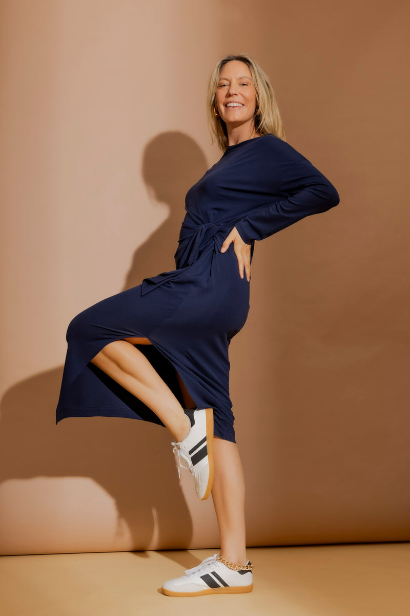 Navy Tencel Harlow Dress