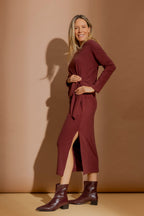 Burgundy Tencel Harlow Dress