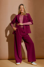 Raspberry Euro Wide Leg Pant