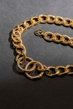 Gold Double Ring Necklace