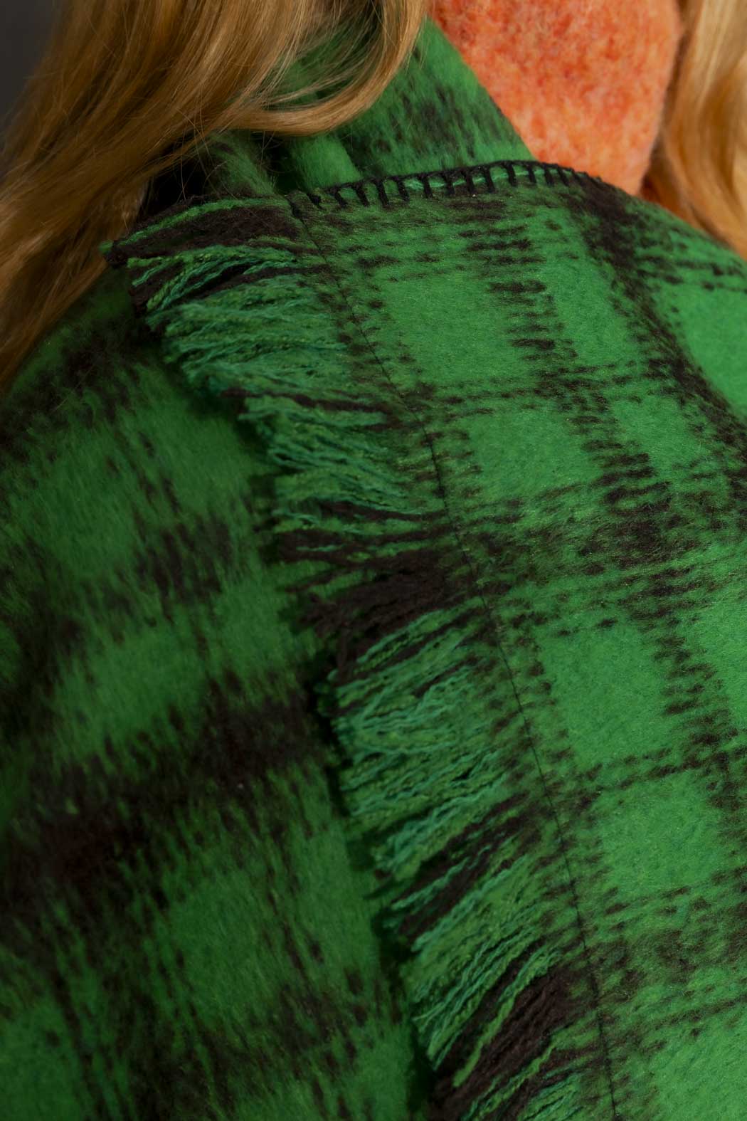 Green Check Blanket Scarf Green Check