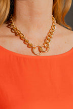 Gold Double Ring Necklace