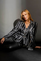 Black Chains Print Blazer Black Chains