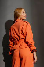 Orange Textured Crop Trench Orange S