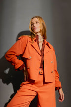 Orange Textured Crop Trench Orange S