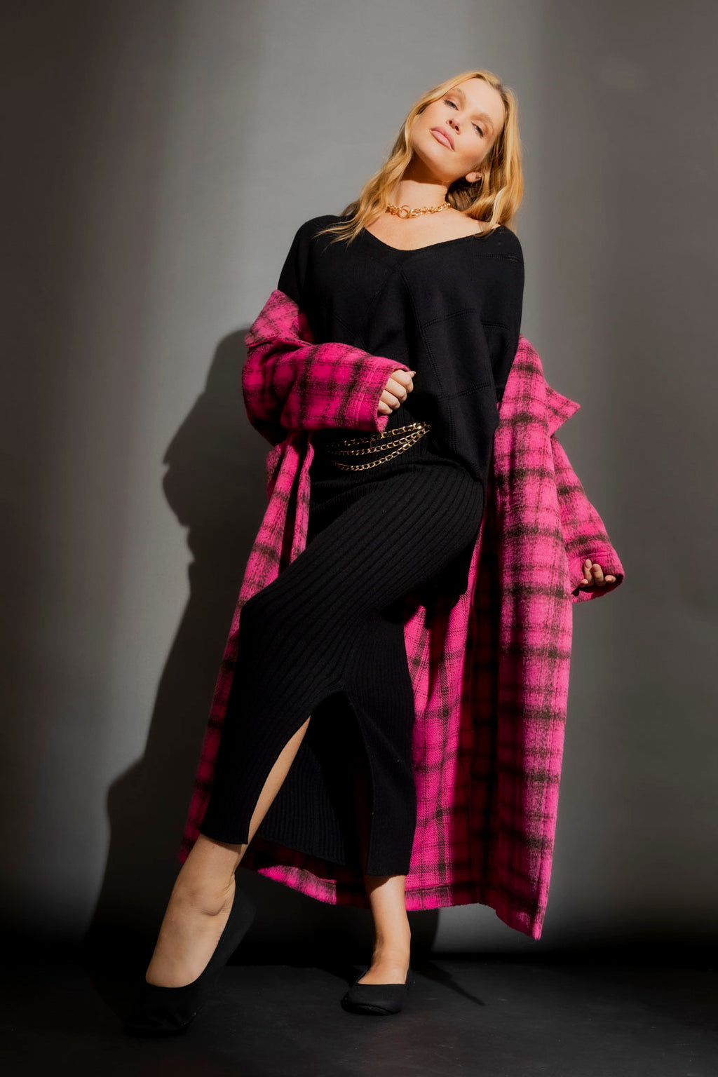 Black Rib Knit Skirt Black