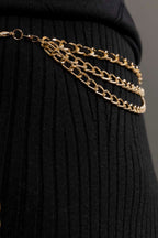 Black Rib Knit Skirt Black