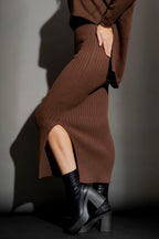 Cocoa Rib Knit Skirt Cocoa S