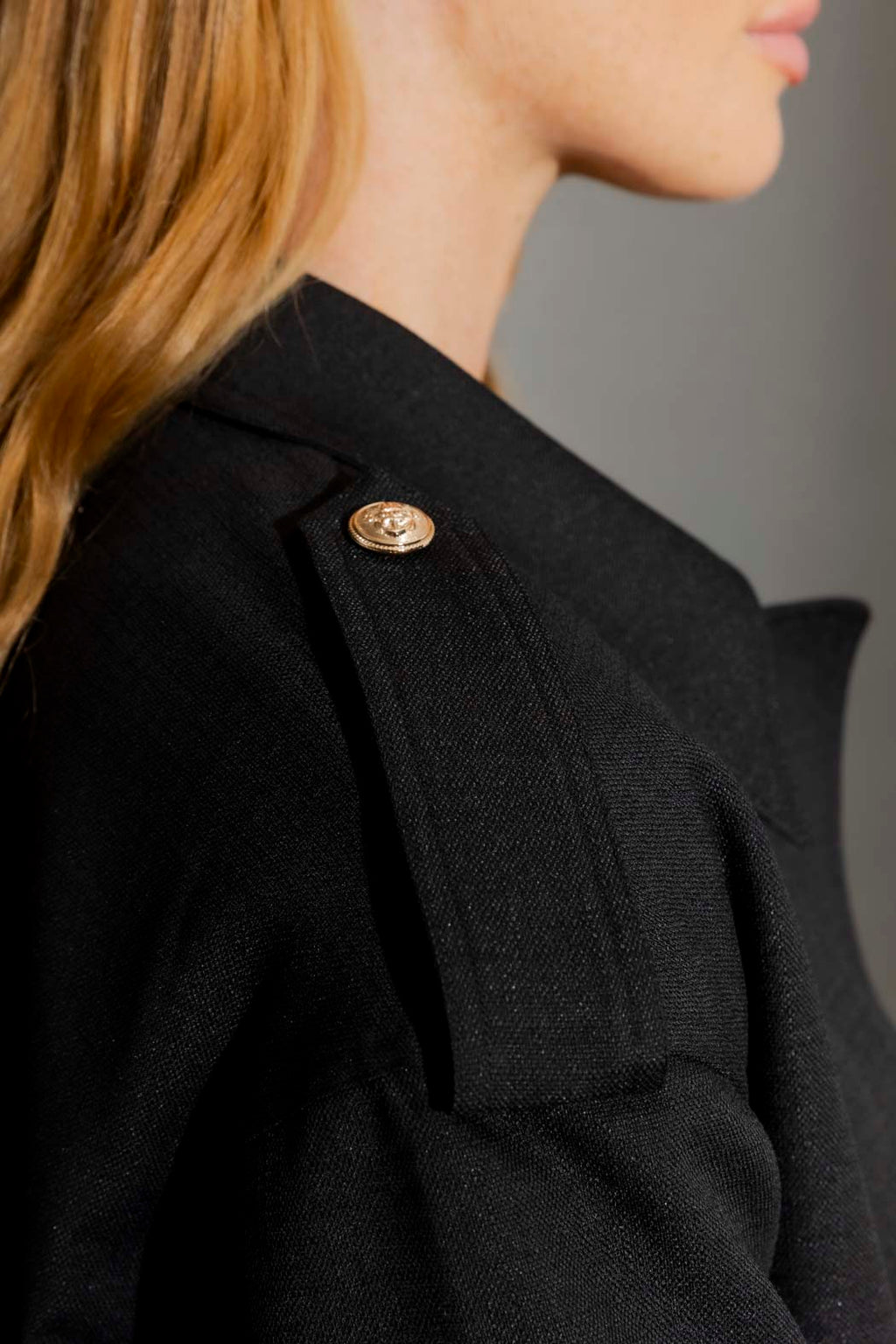 Black Textured Crop Trench Black S