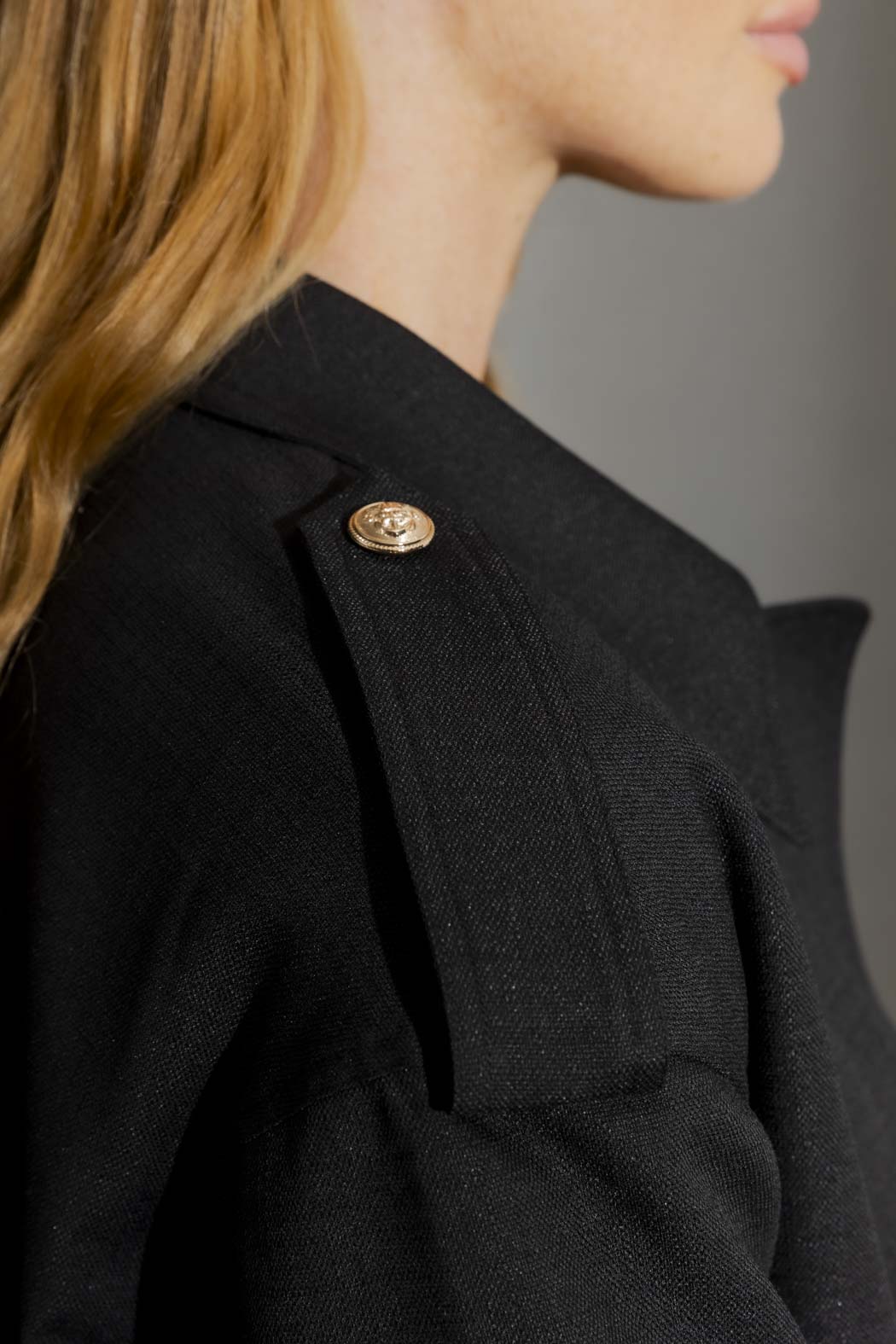 Black Textured Crop Trench Black S