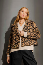 Tan Animal Crop Astra Coat Tan Animal