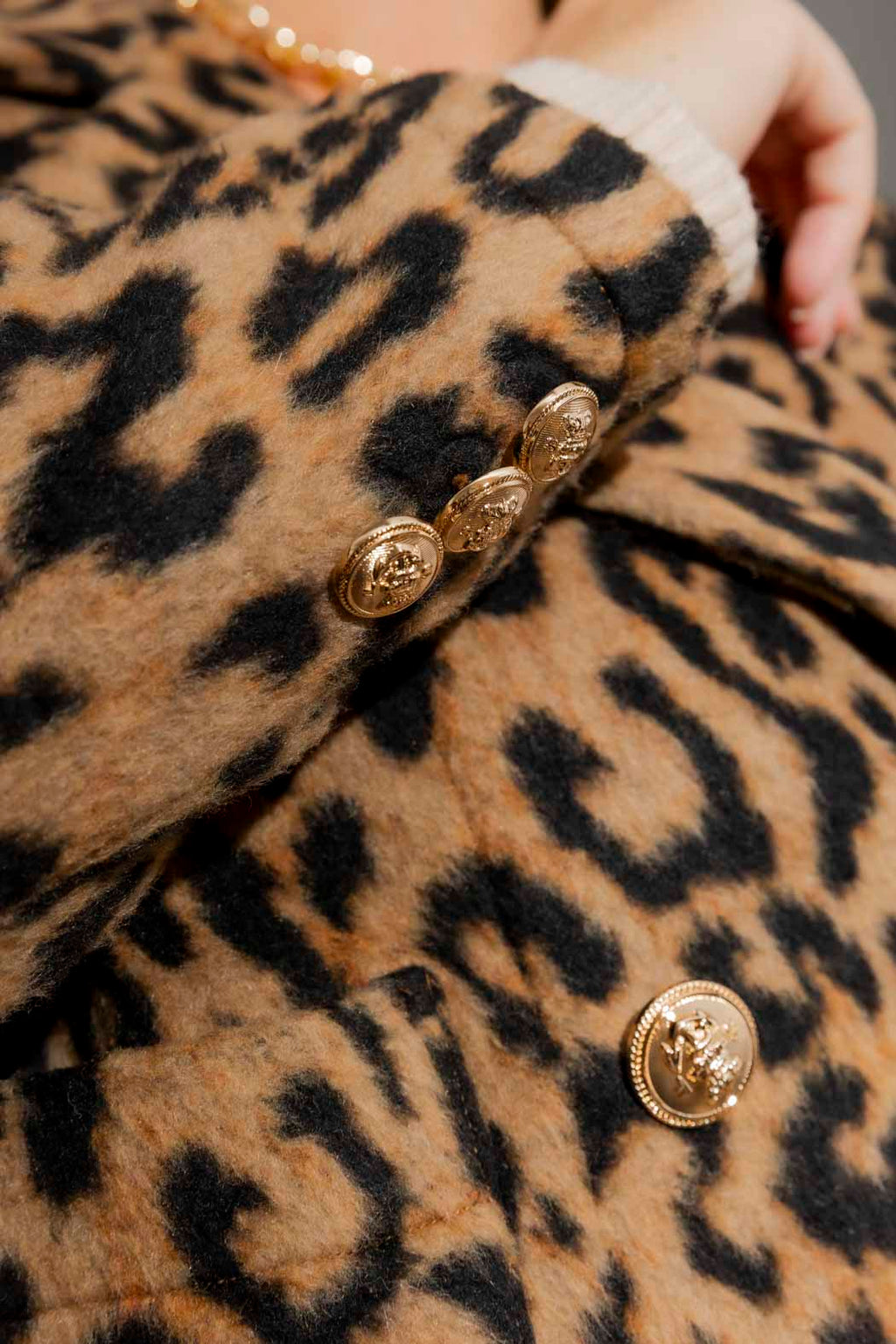 Tan Animal Crop Astra Coat Tan Animal