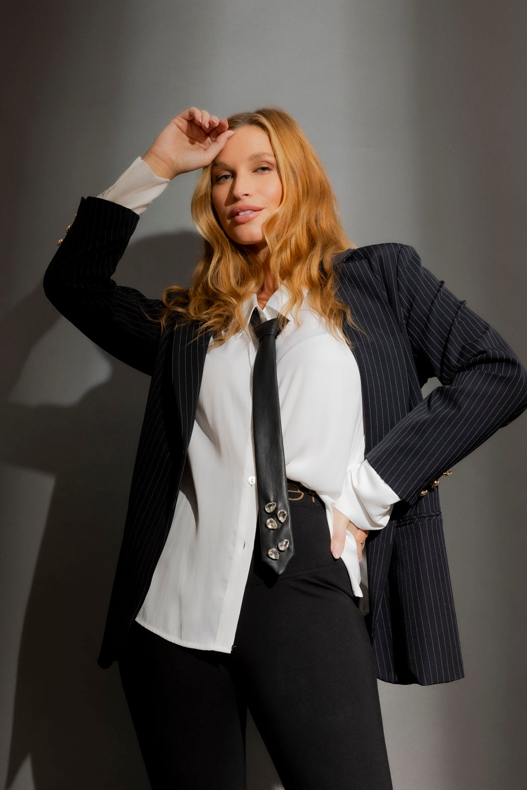 Black Rhinestone Tie