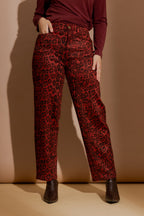 Red Animal Suede Barrel Pant Red Animal
