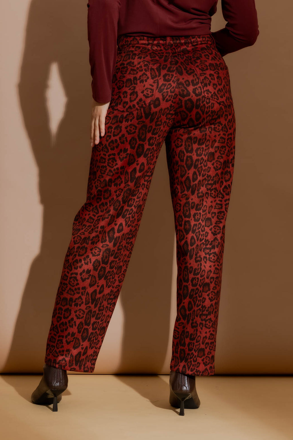 Red Animal Suede Barrel Pant Red Animal