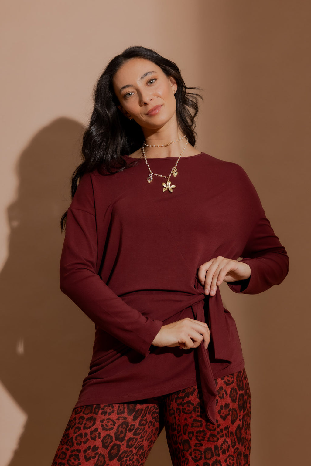 Burgundy Tencel Harlow Top