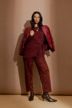 Red Animal Suede Barrel Pant Red Animal