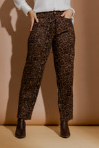 Brown Animal Suede Barrel Pant Brown Animal