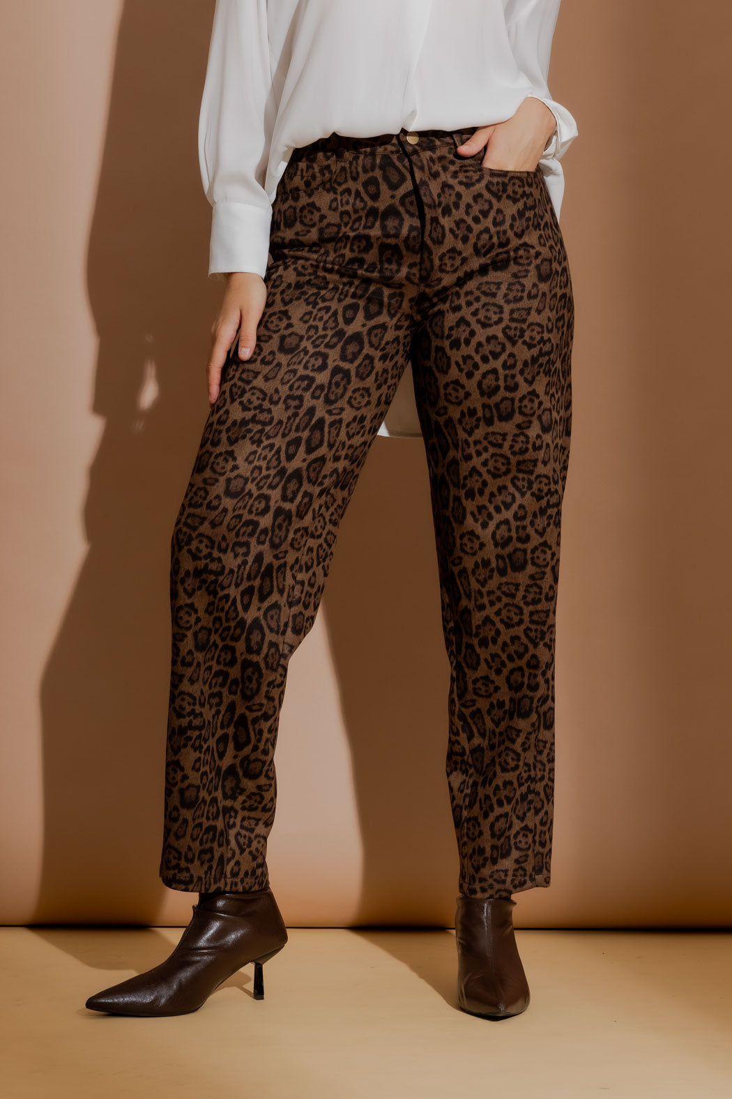 Brown Animal Suede Barrel Pant Brown Animal